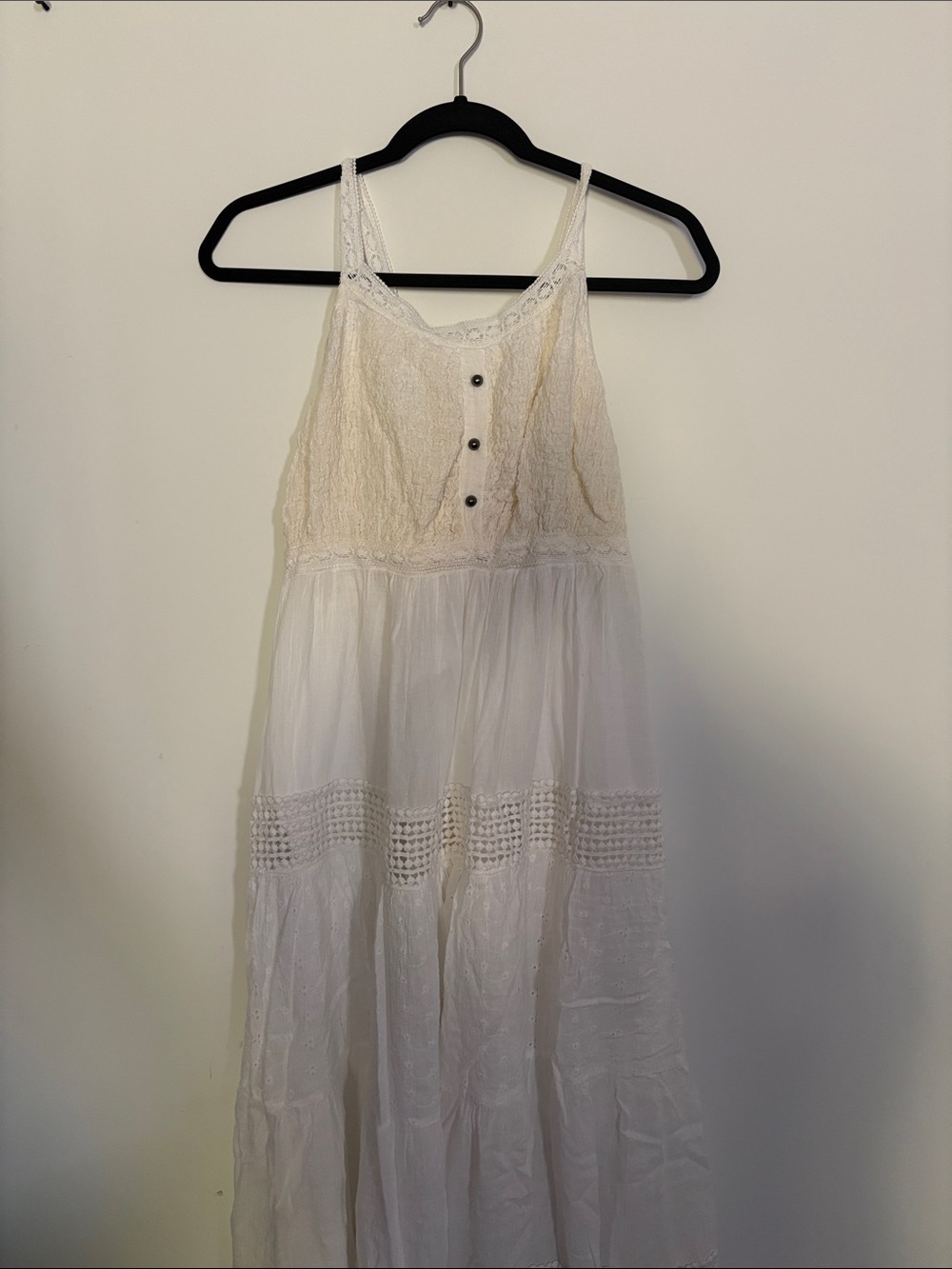 Womens Cream Lace Bodice White Maxi Dress